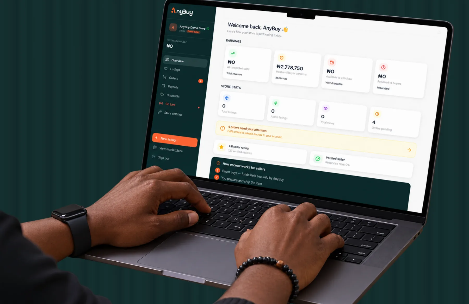 Anybuy — the escrow release flow