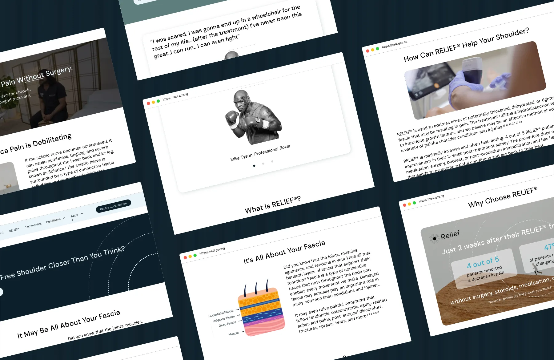 ReliefNow — the marketing pages