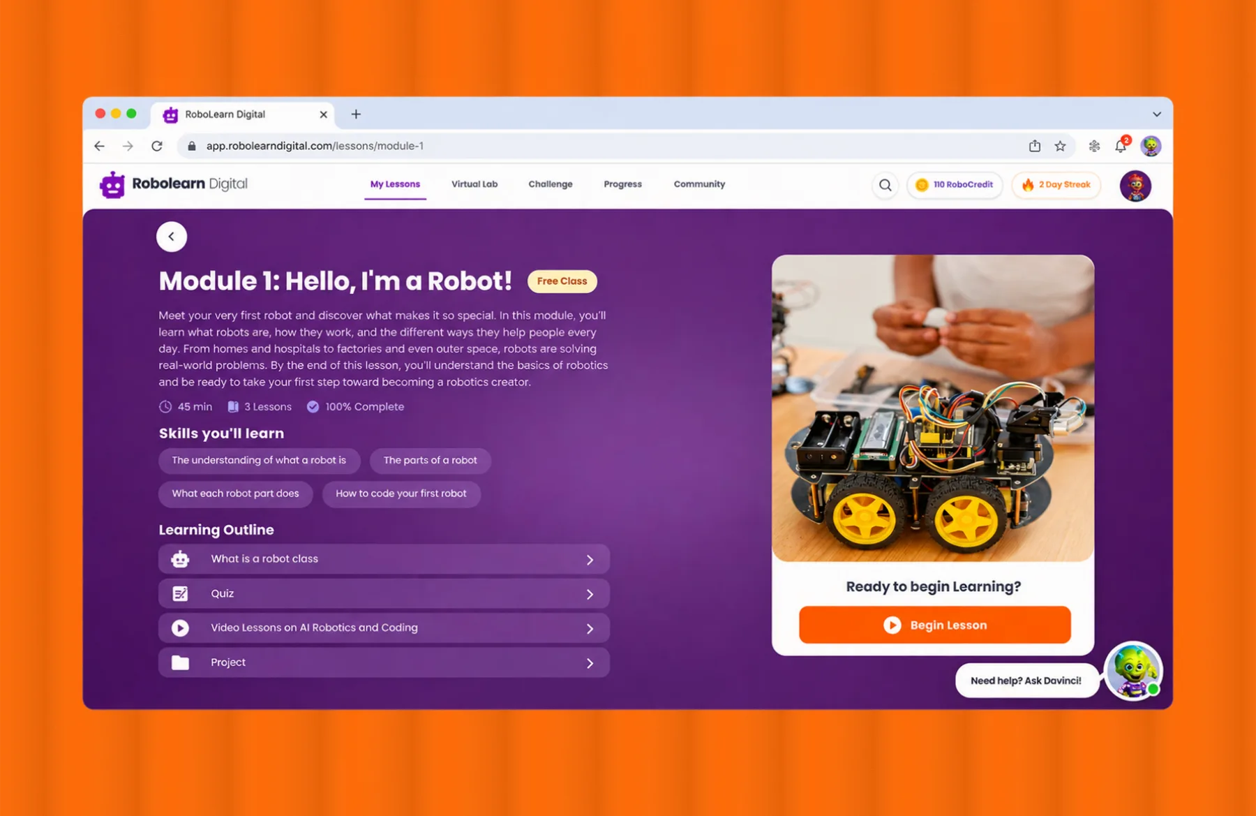 RoboLearn — learning through modules